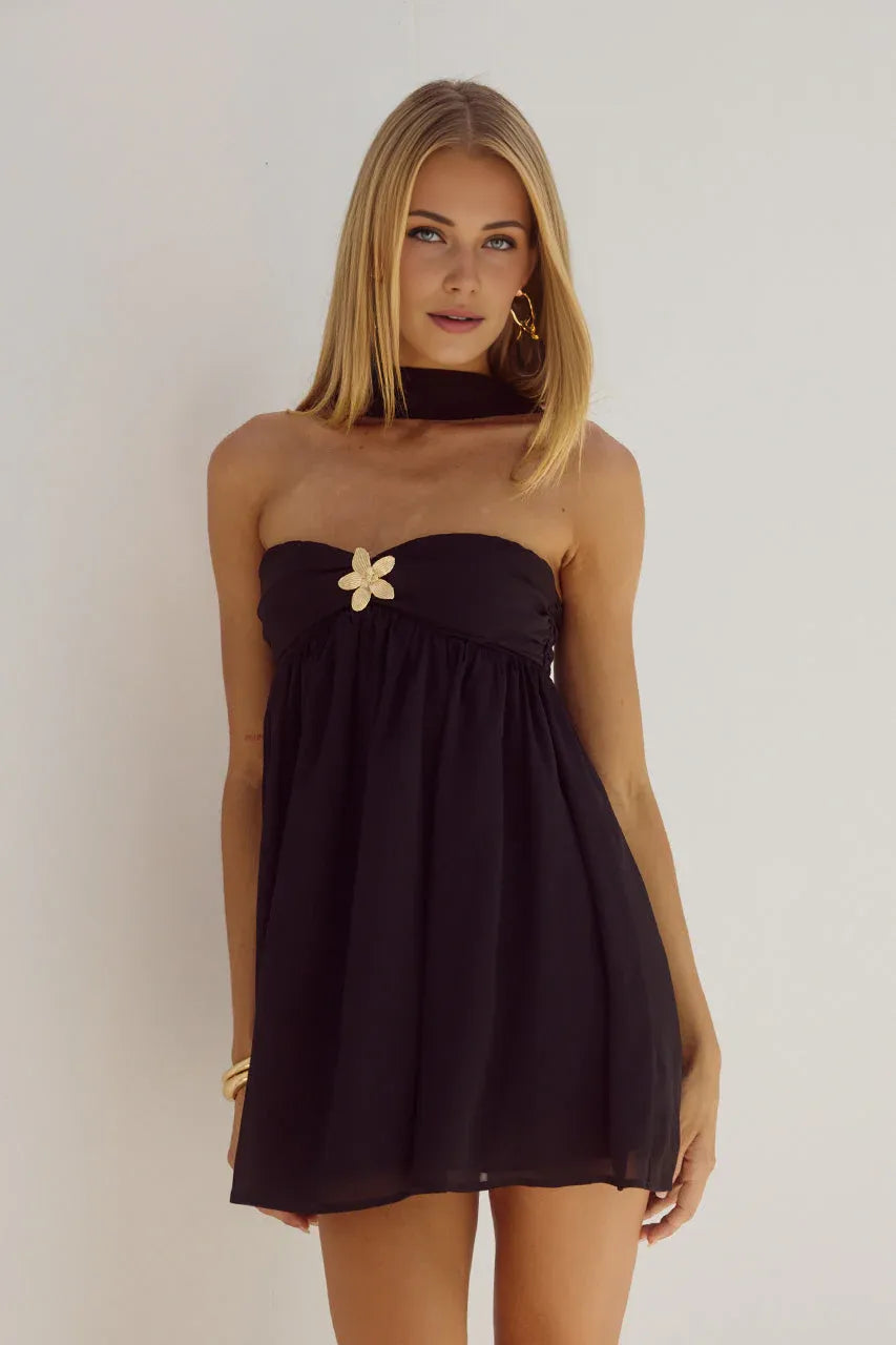 A-Line/Princess Reverse Halter Neck Sleeveless Zipper Up Short-Mini Homecoming Dress