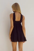 A-Line/Princess Reverse Halter Neck Sleeveless Zipper Up Short-Mini Homecoming Dress