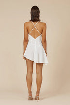 A-Line/Princess Spaghetti Straps Sleeveless Crisscross Back Short-Mini Homecoming Dress