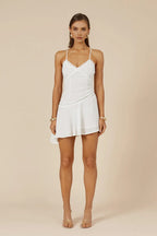 A-Line/Princess Spaghetti Straps Sleeveless Crisscross Back Short-Mini Homecoming Dress