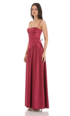 A-Line/Princess Square Neck Sleeveless Backless Floor-Length Prom Dress