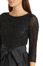 A-Line Scoop Neck Long Sleeve Ankle-Length Prom Dress
