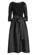 A-Line Scoop Neck Long Sleeve Ankle-Length Prom Dress