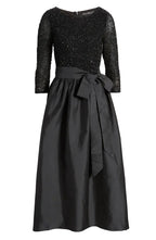 A-Line Scoop Neck Long Sleeve Ankle-Length Prom Dress