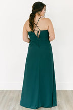 A-Line Spaghetti Straps Sleeveless Floor-Length Plus Size Prom Dress