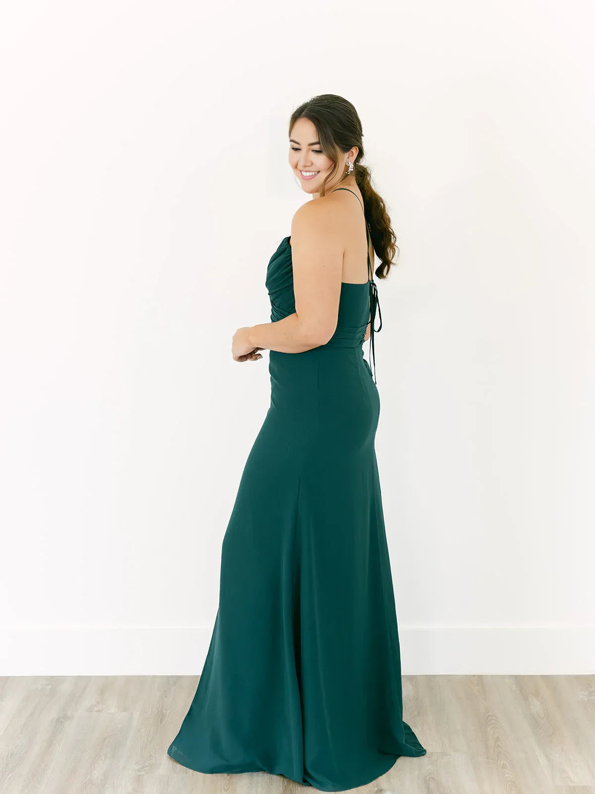 A-Line Spaghetti Straps Sleeveless Floor-Length Plus Size Prom Dress