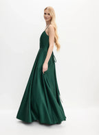 A-Line Spaghetti Straps Sleeveless Floor-Length Prom Dress