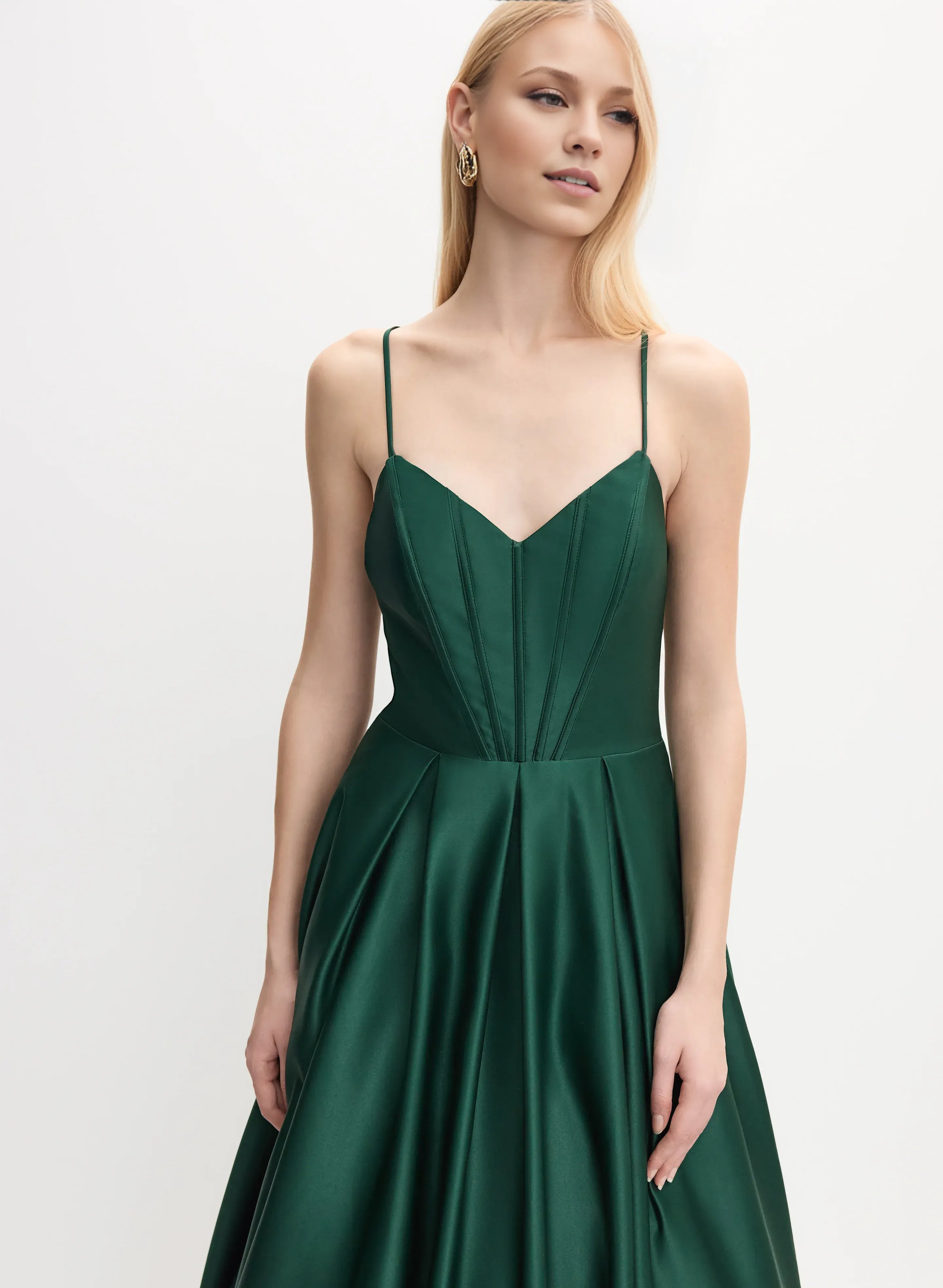 A-Line Spaghetti Straps Sleeveless Floor-Length Prom Dress