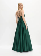 A-Line Spaghetti Straps Sleeveless Floor-Length Prom Dress