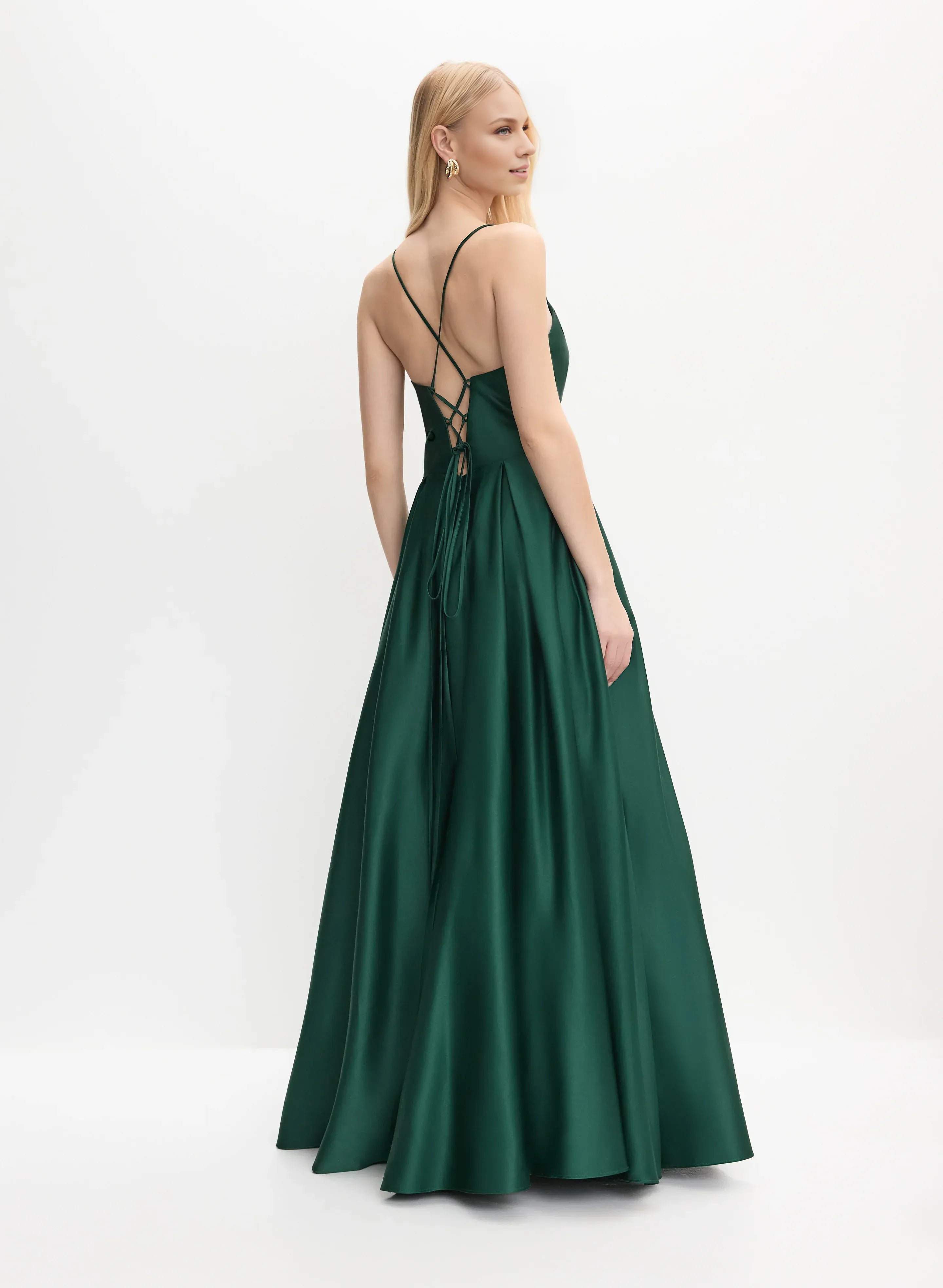 A-Line Spaghetti Straps Sleeveless Floor-Length Prom Dress