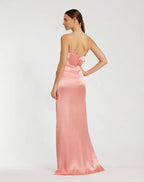A-Line Strapless Sleeveless Zipper Up Sweep/Brush Train Prom Dress