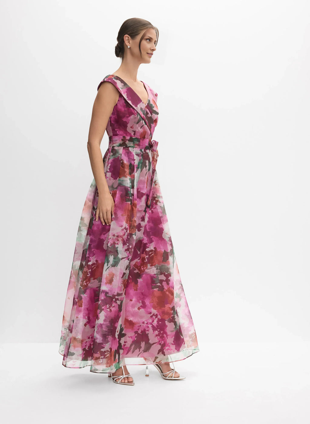 A-Line V-Neck Sleeveless Zipper Up Floor-Length Prom Dress