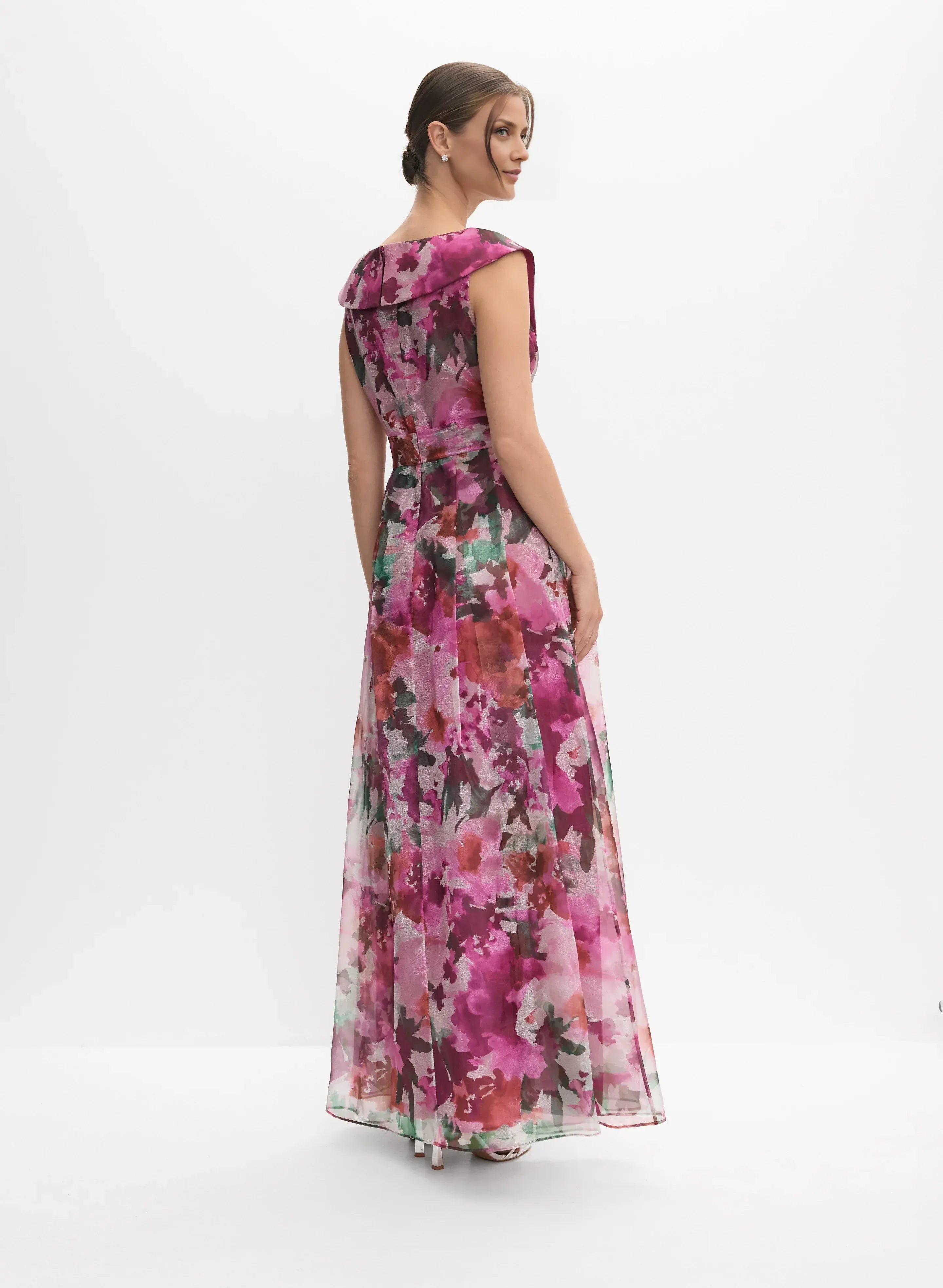 A-Line V-Neck Sleeveless Zipper Up Floor-Length Prom Dress