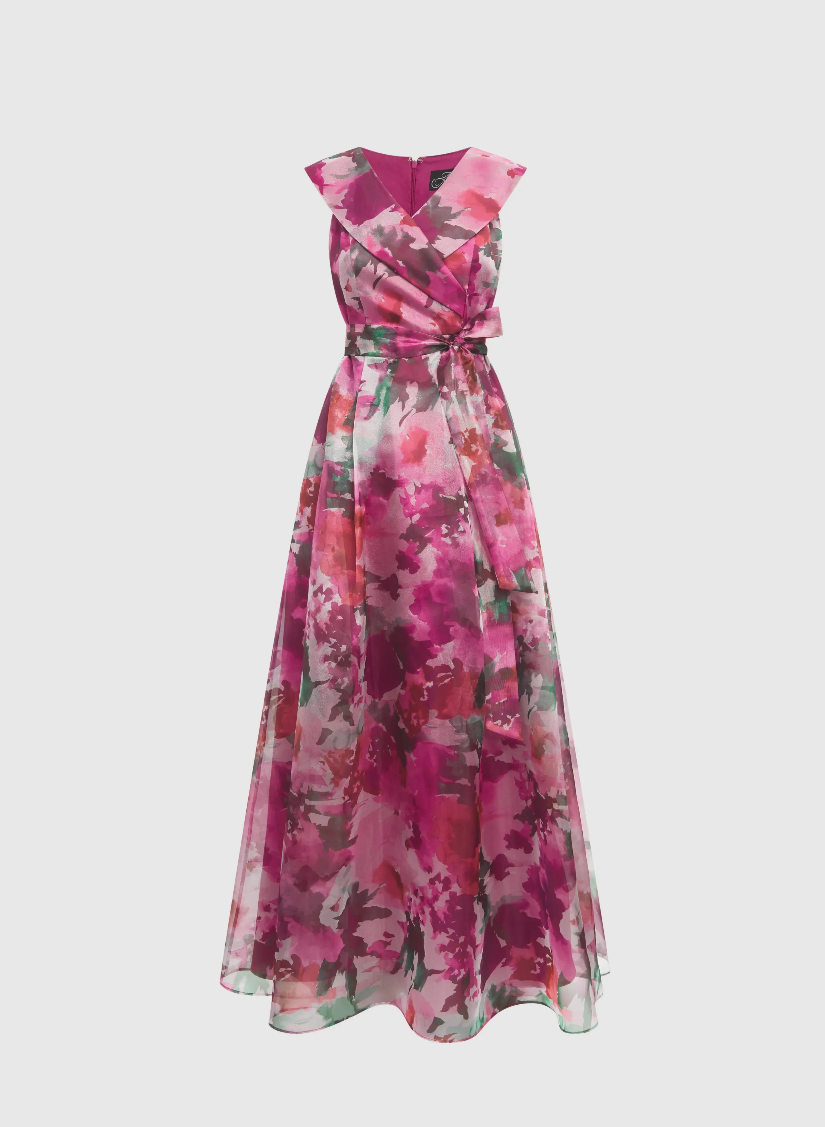 A-Line V-Neck Sleeveless Zipper Up Floor-Length Prom Dress