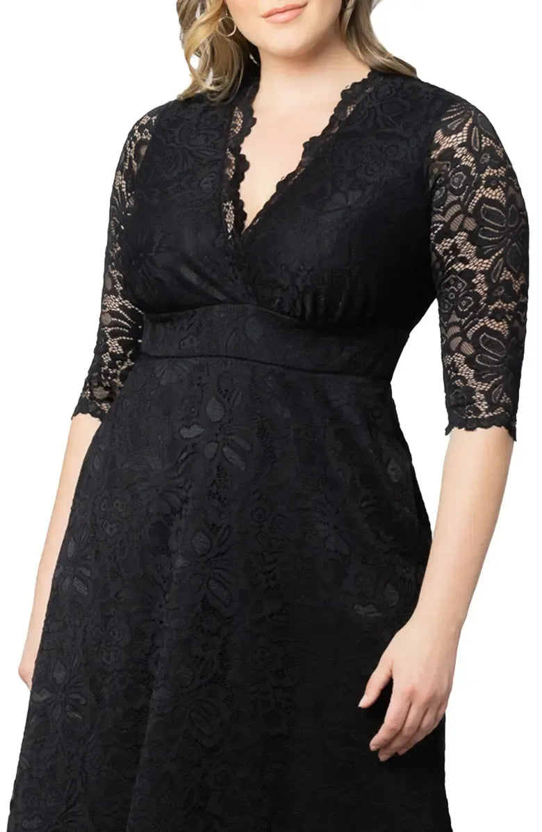 A-Line V-neck Short Sleeves Full Coverage Back Ankle-Length Plus Size Mother of the Bride Dress