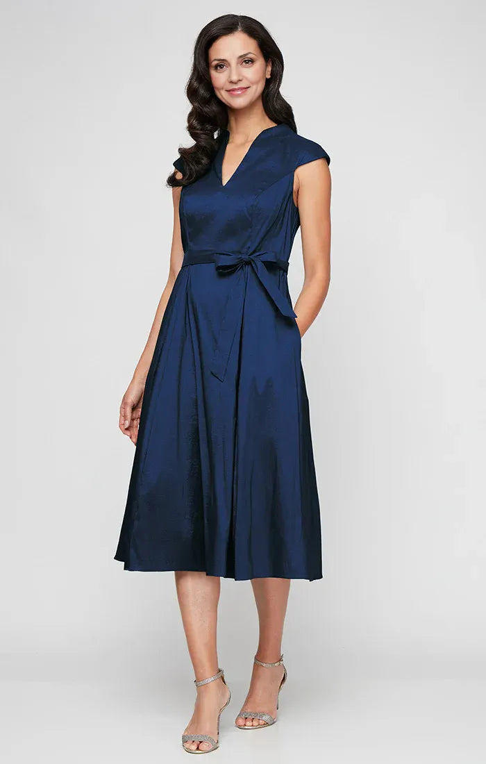 A-Line V Neck Cap Sleeve Floor-Length Mother of the Bride Dress