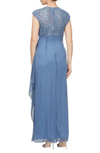 A-Line V Neck Cap Sleeve Floor-Length Mother of the Bride Dress