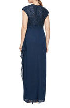 A-Line V Neck Cap Sleeve Floor-Length Mother of the Bride Dress
