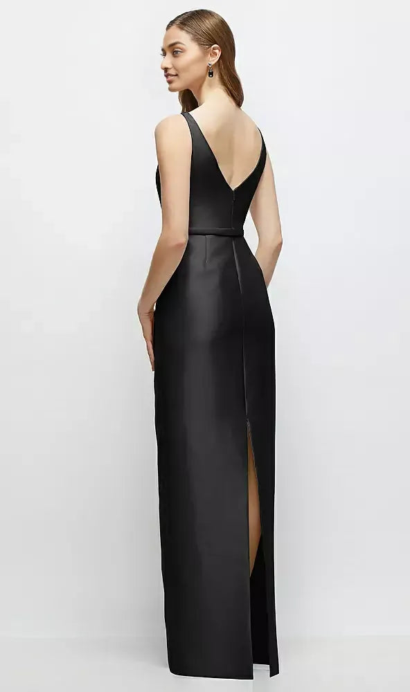 Column Bateau Neck Sleeveless V Back Floor-Length Mother of the Bride Dress