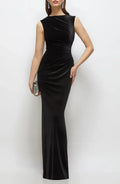 Column High-neck Sleeveless Floor-Length Prom Dress