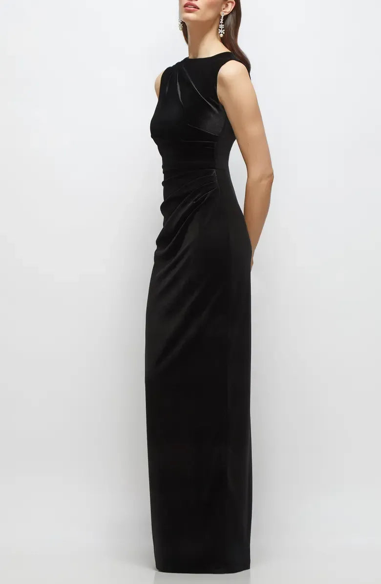 Column High-neck Sleeveless Floor-Length Prom Dress