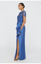 Column High Neck Cap Sleeve Floor-Length Prom Dress