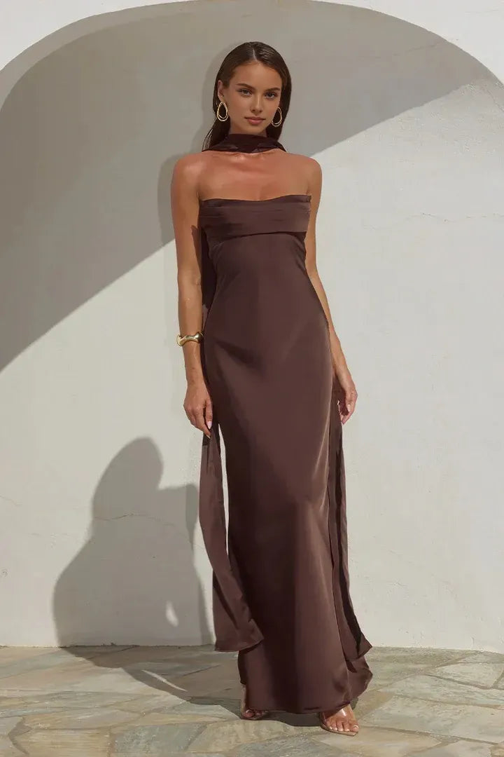Fitted Strapless Sleeveless Floor-Length Prom Dress