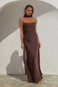 Fitted Strapless Sleeveless Floor-Length Prom Dress