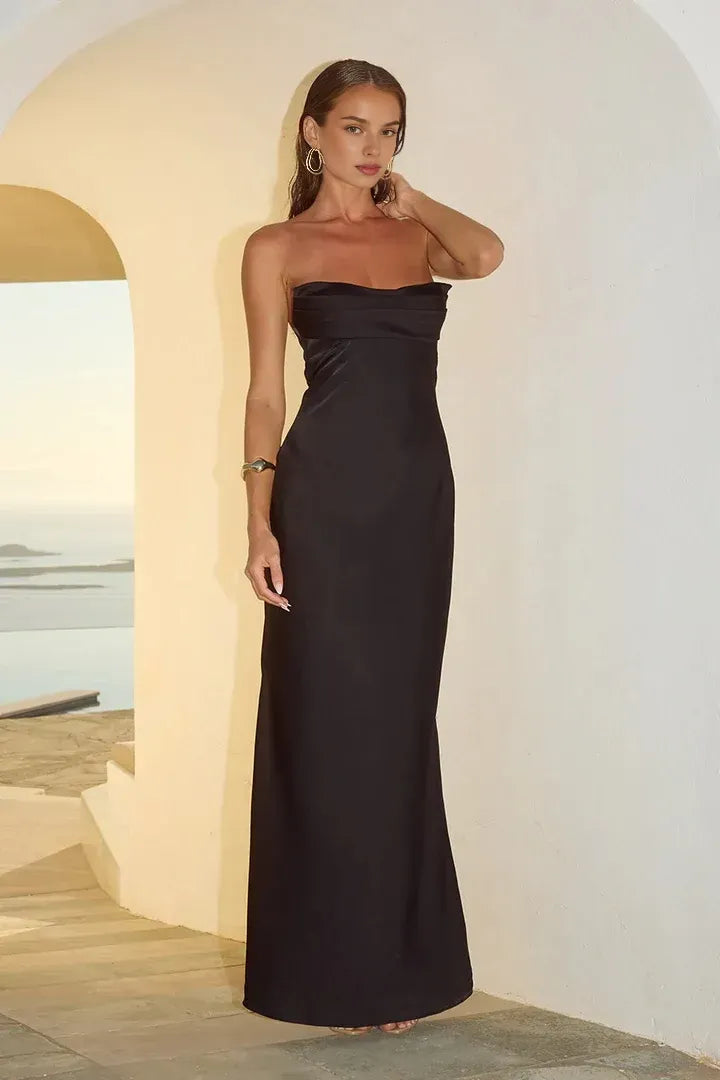 Fitted Strapless Sleeveless Floor-Length Prom Dress