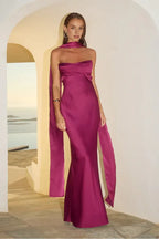 Fitted Strapless Sleeveless Floor-Length Prom Dress