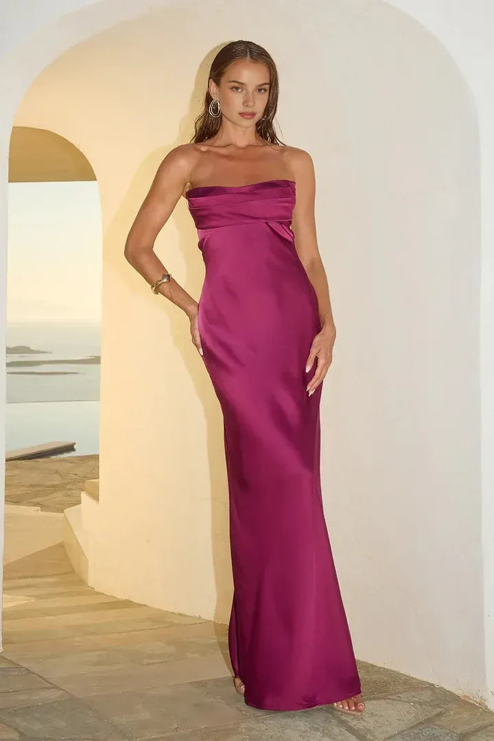 Fitted Strapless Sleeveless Floor-Length Prom Dress
