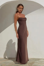 Fitted Strapless Sleeveless Floor-Length Prom Dress