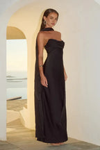 Fitted Strapless Sleeveless Floor-Length Prom Dress