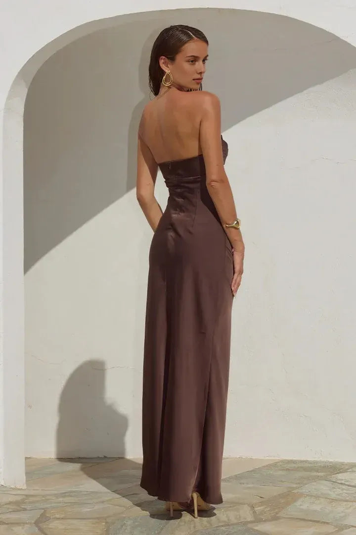 Fitted Strapless Sleeveless Floor-Length Prom Dress