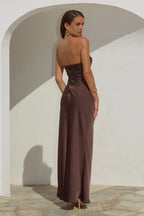 Fitted Strapless Sleeveless Floor-Length Prom Dress