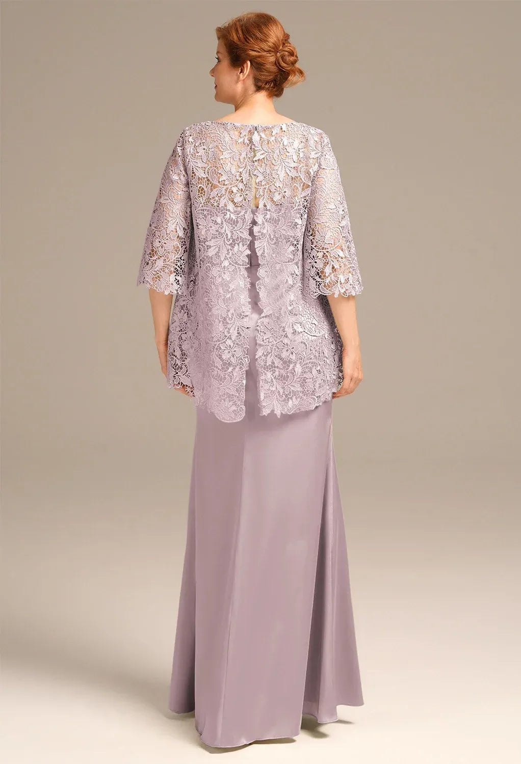 Mermaid Bateau Neck Short Sleeves Pleated Floor Length Mother of the Bride Dress