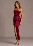 Mermaid Strapless Sleeveless Backless Ankle-Length Evening Dress
