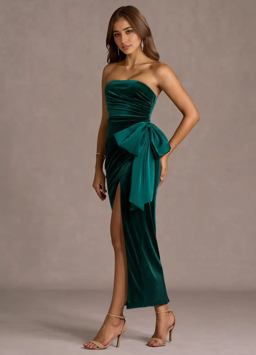 Mermaid Strapless Sleeveless Backless Ankle-Length Evening Dress