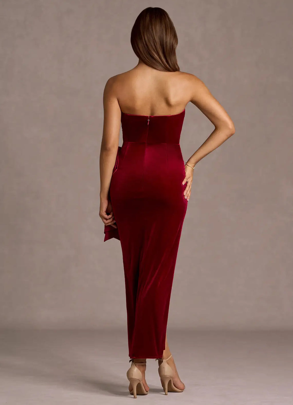 Mermaid Strapless Sleeveless Backless Ankle-Length Evening Dress