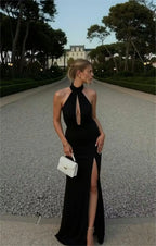 Mermaid/Trumpet Halter Neck Sleeveless Sweep/Brush Train Evening Dress