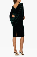 Sheath Boat Neck Capelet Sleeve Knee-Length Prom Dress
