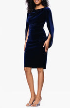 Sheath Boat Neck Capelet Sleeve Knee-Length Prom Dress