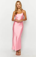 Sheath/Column Spaghetti Straps Sleeveless Backless Ankle-Length Prom Dress