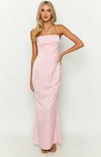 Sheath/Column Square Neck Sleeveless Backless Floor-Length Prom Dress