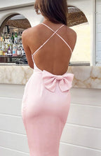 Sheath/Column Square Neck Sleeveless Backless Floor-Length Prom Dress