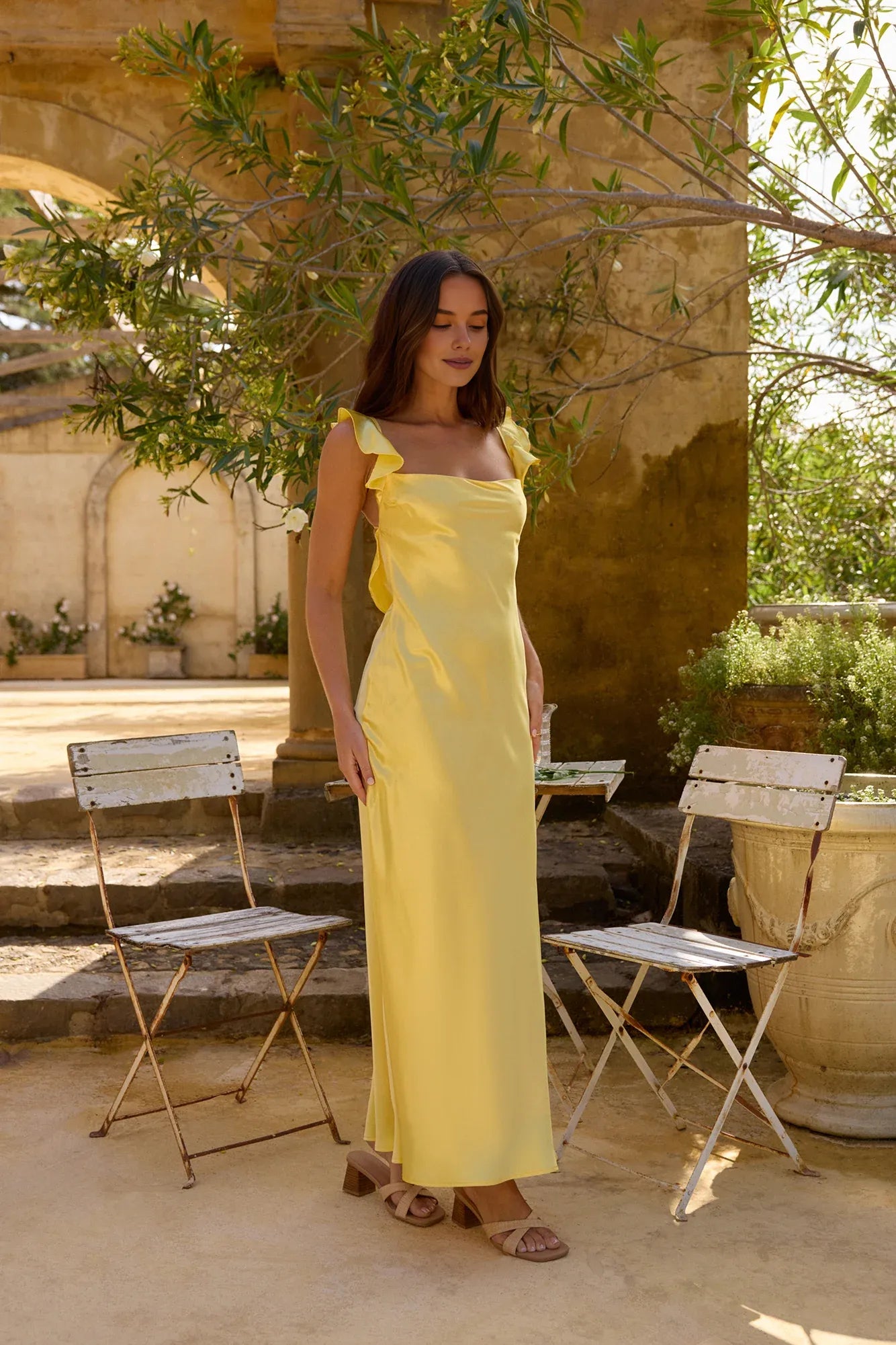Sheath/Column Square Neck Sleeveless Up Floor-Length Prom Dress