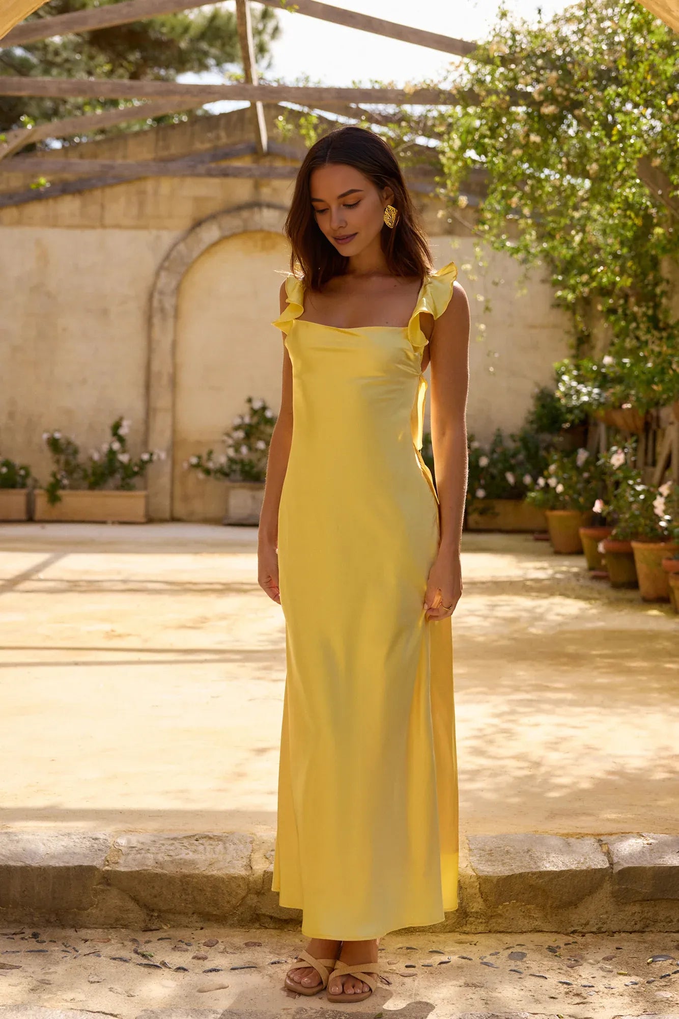 Sheath/Column Square Neck Sleeveless Up Floor-Length Prom Dress