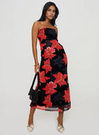 Sheath/Column Strapless Neck Sleeveless Backless Tea-Length Prom Dress