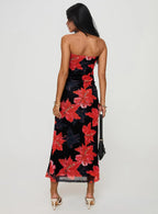 Sheath/Column Strapless Neck Sleeveless Backless Tea-Length Prom Dress