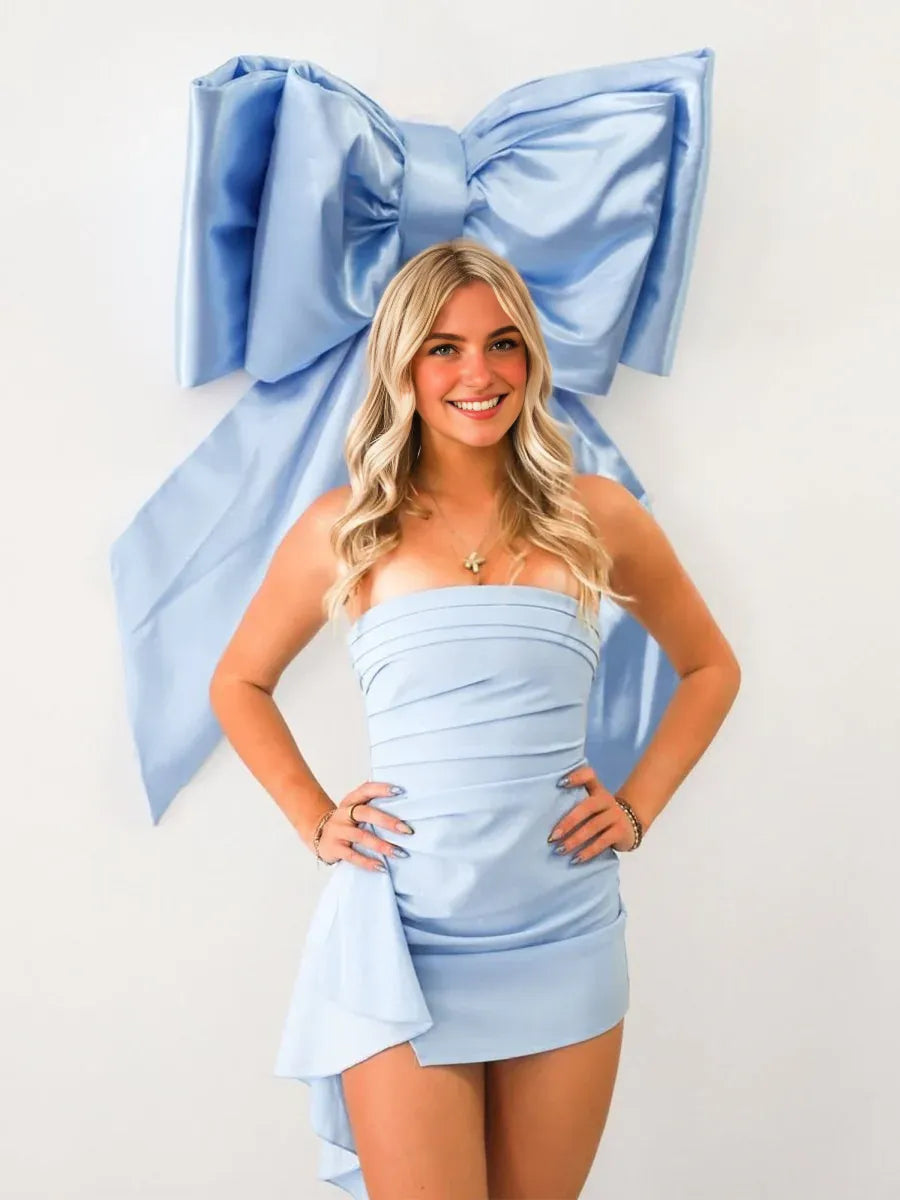 Sheath/Column Strapless Sleeveless Backless Short-Mini Homecoming Dress